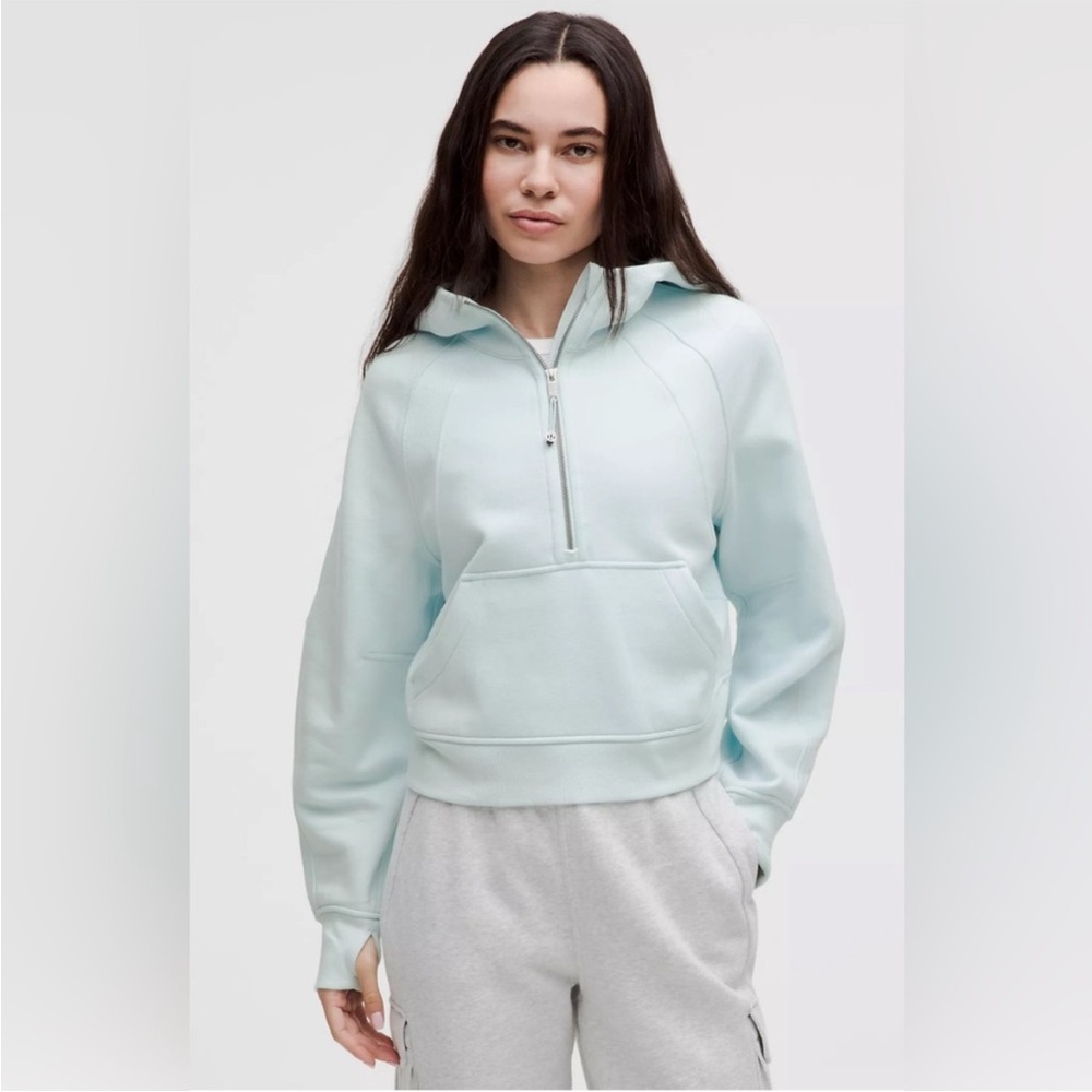 Women's Lululemon Scuba Half Zip Hoodie Light Blue